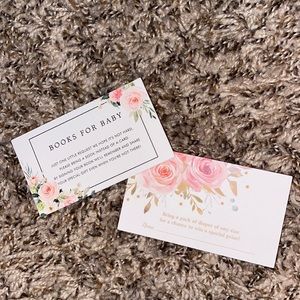COPY - Floral Baby shower diaper & book cards